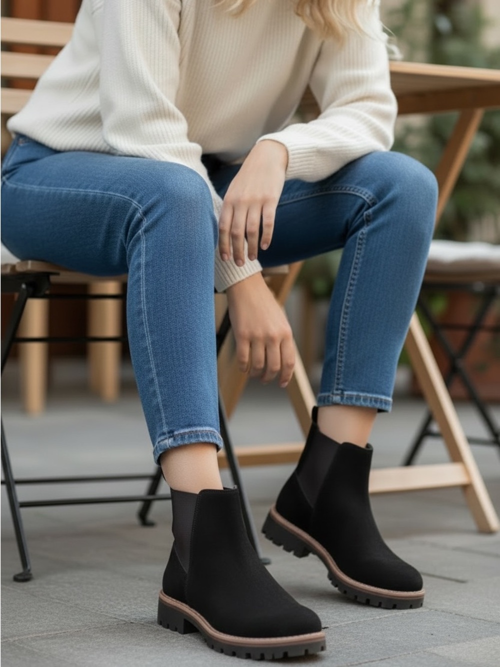 Crown Vintage Black Suede Chelsea Boots